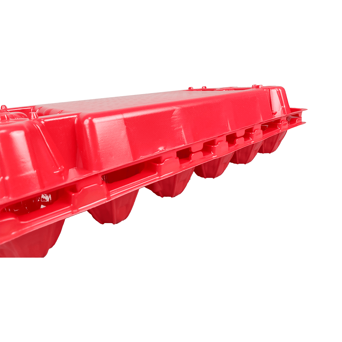 一次性哑光红PET 18鸡蛋盒，适用于农场储存新鲜鸡蛋