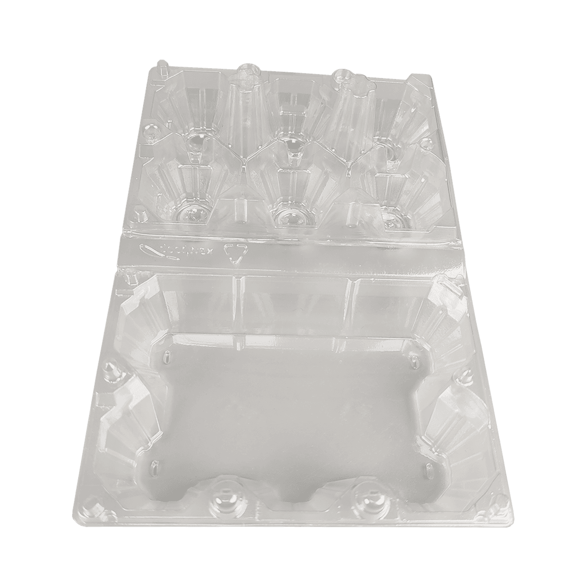 可重复使用的PET透明6个鸡蛋纸箱，适用于鸡蛋贸易商市场