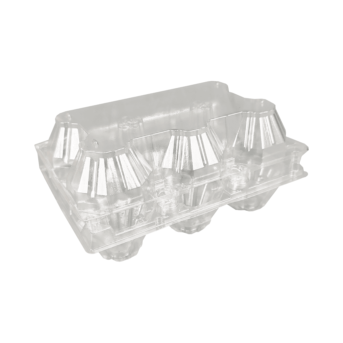 可重复使用的PET透明6个鸡蛋纸箱，适用于鸡蛋贸易商市场