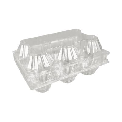 可重复使用的PET透明6个鸡蛋纸箱，适用于鸡蛋贸易商市场