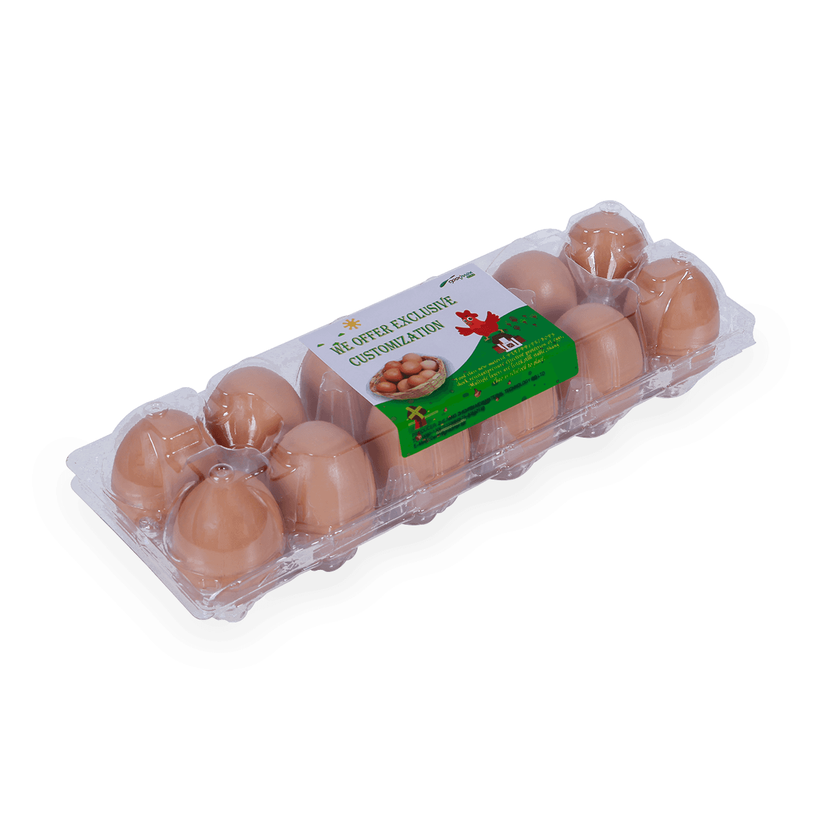 100%可回收的6 12 18 20 24 25个槽的带标签的塑料蛋托