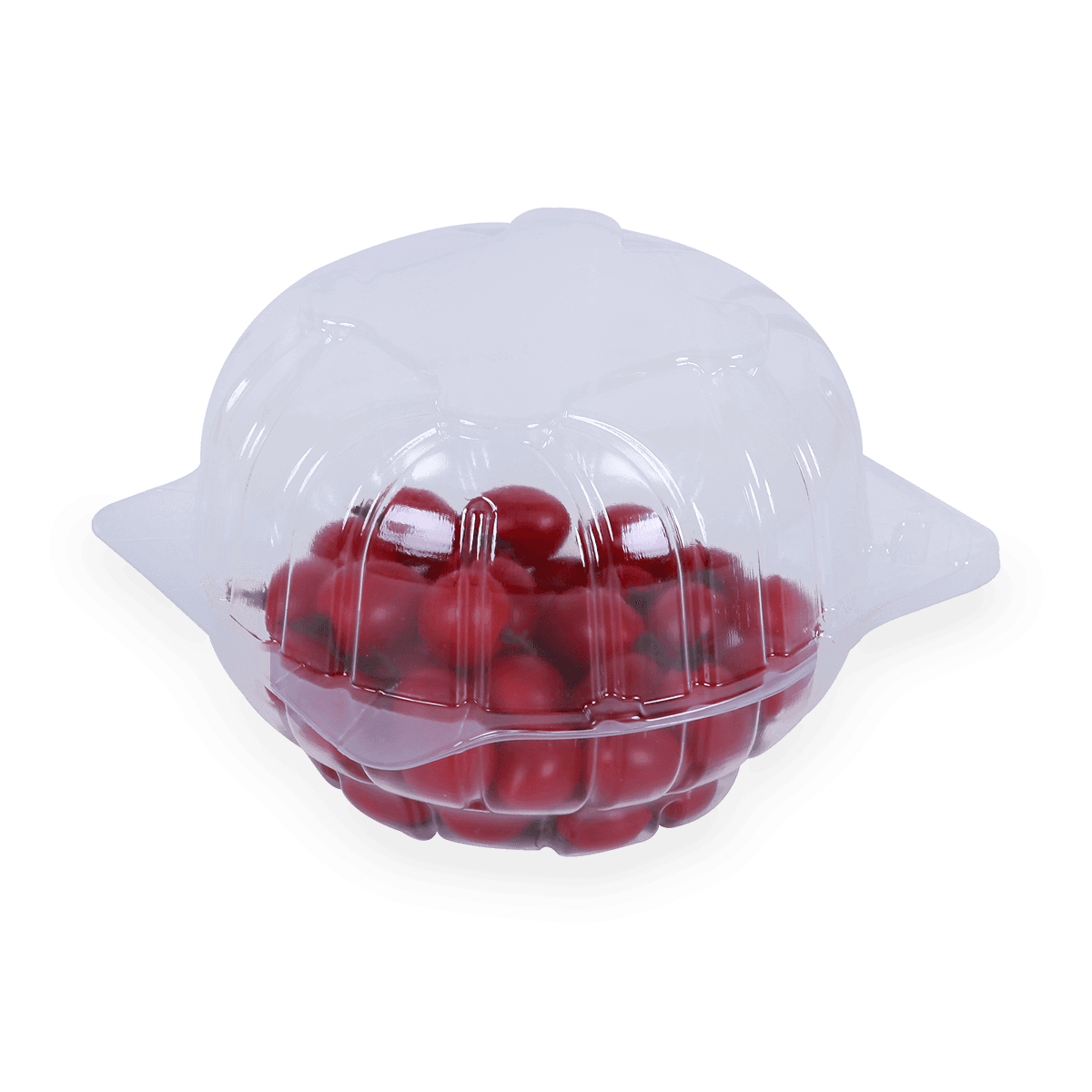 100% 可回收 PCR RPET 翻盖水果包装容器