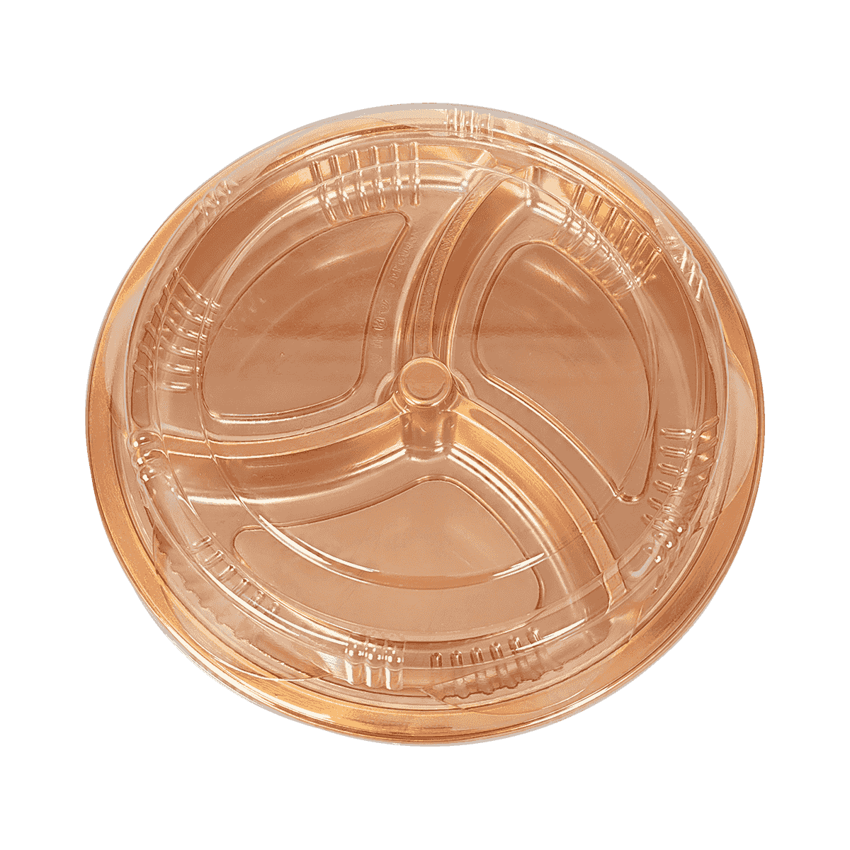 ZK-PET-042 可微波重复使用的带盖金色PET食品包装容器