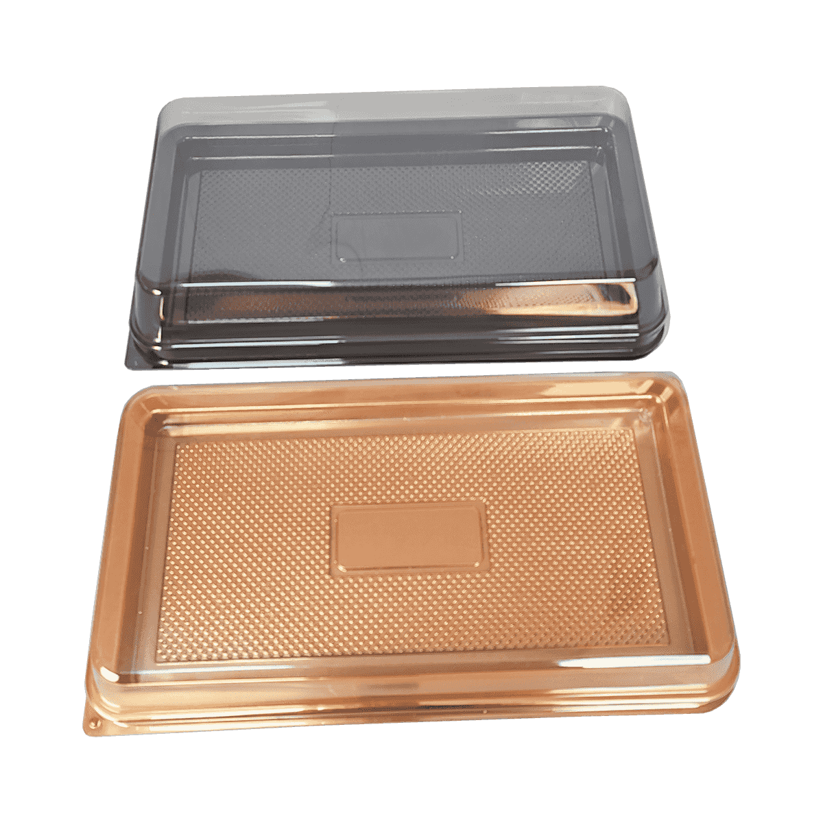 ZK-PET-044 一次性金色PET食品包装容器适用于外卖甜点、水果和面包