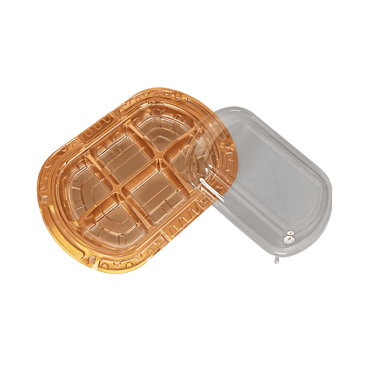 ZK-PET-046 带盖的防漏外卖PET食品包装容器