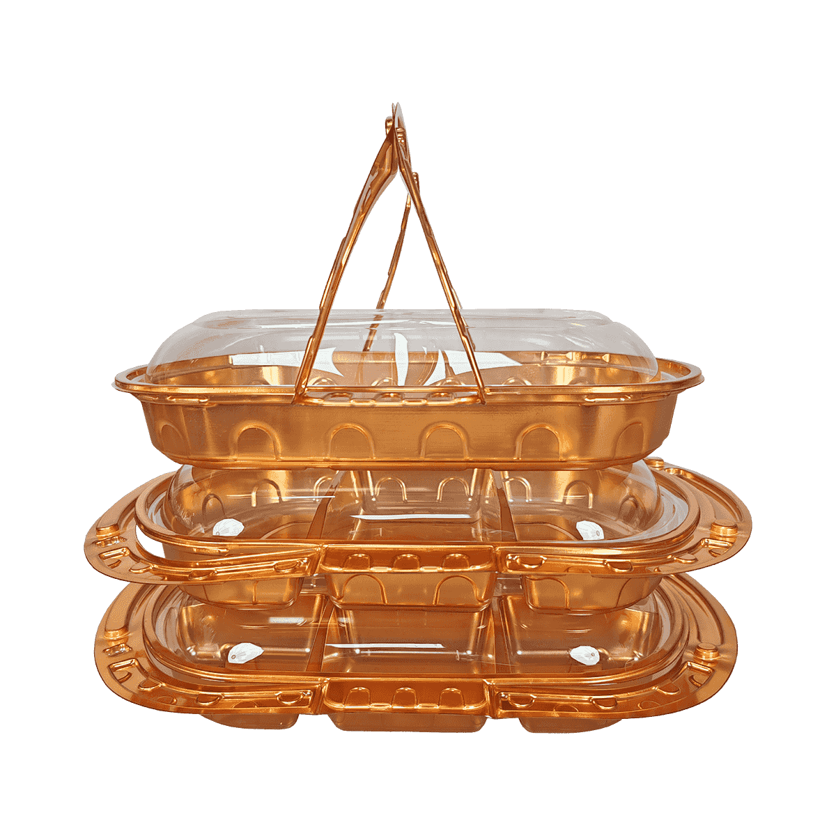 ZK-PET-046 带盖的防漏外卖PET食品包装容器